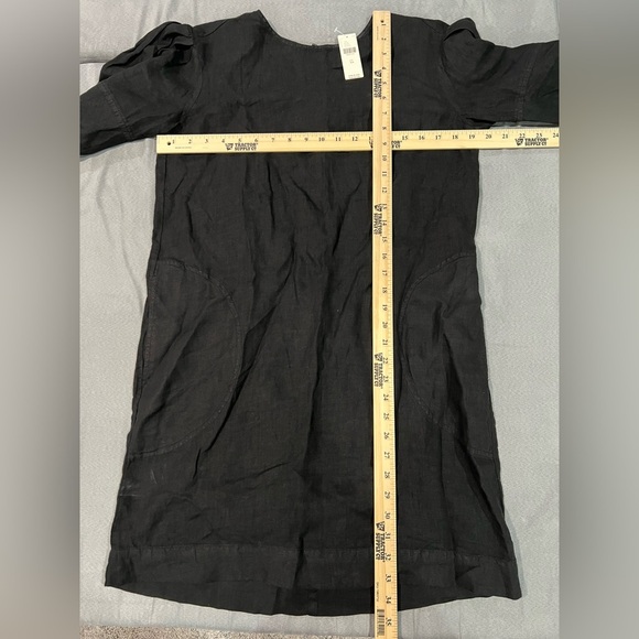 Velvet by Graham & Spencer for Anthropologie  Black Short Sleeve Linen Dress NWT - Picture 6 of 6